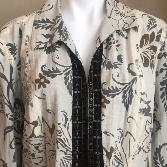Coldwater Creek Floral Print Cardigan Jacket - Picture 2 of 6